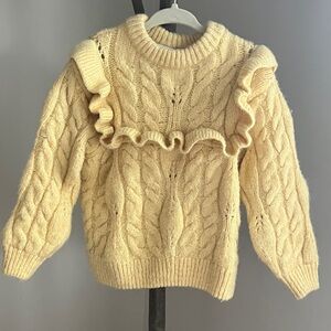 Zara Kids Yellow Cable Knit Sweater